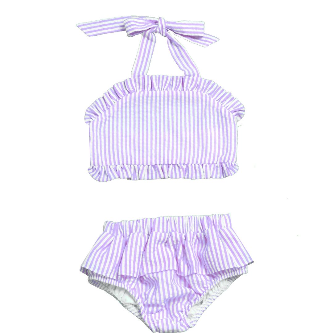 Seersucker One Piece and Two Piece Swimsuits