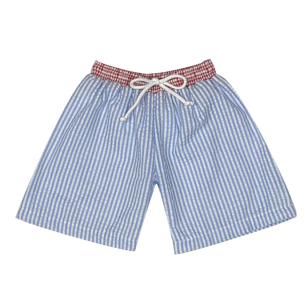 Seersucker Swim Trunks