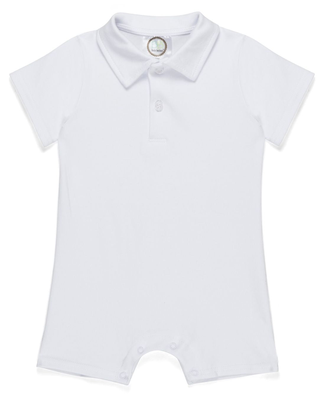 Short Sleeved Polo Style Collared Romper