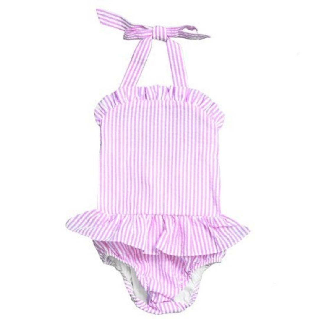 Seersucker One Piece and Two Piece Swimsuits