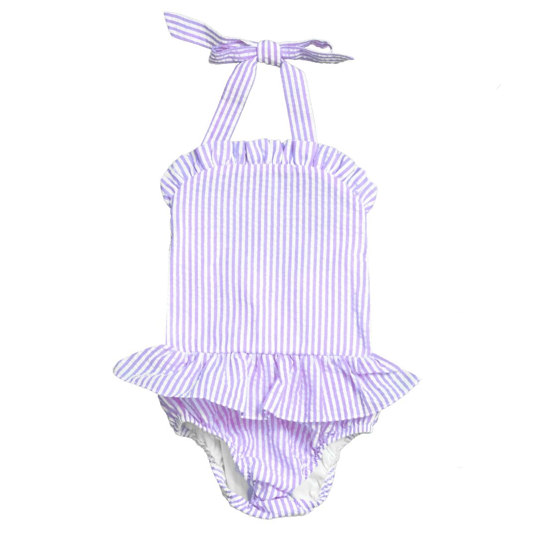 Seersucker One Piece and Two Piece Swimsuits
