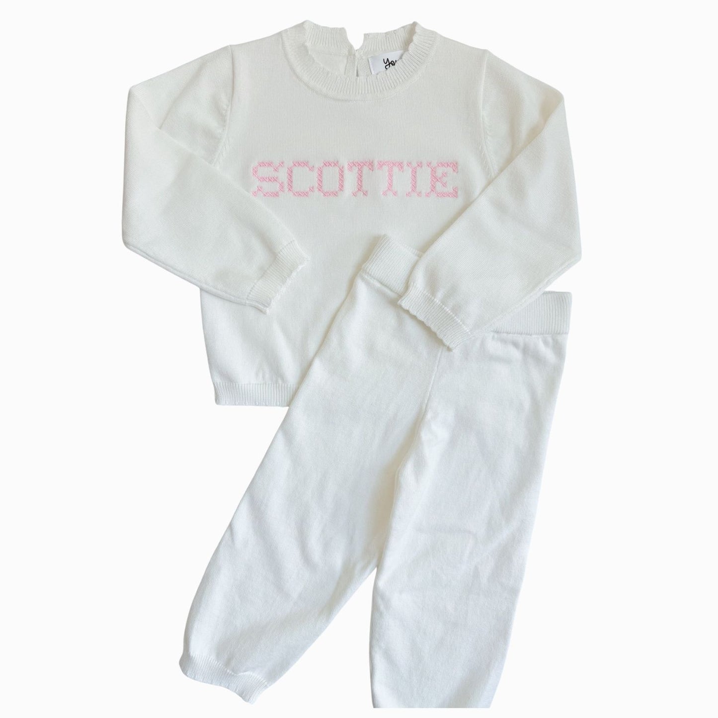 Scallop Organic Cotton Knit Set - OCTOBER TAT