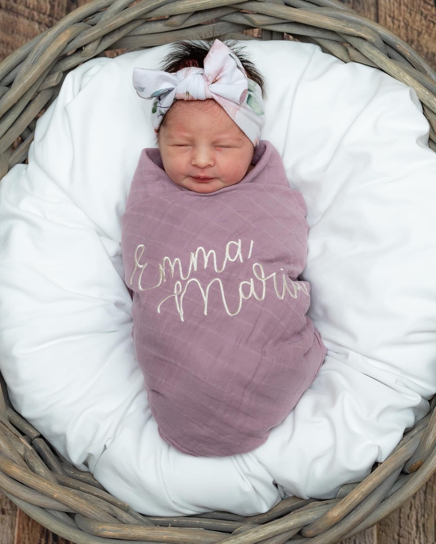 Personalized muslin swaddle blankets best sale