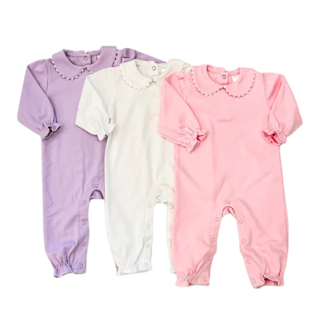 Christmas Girls Ric-Rac Collared Romper