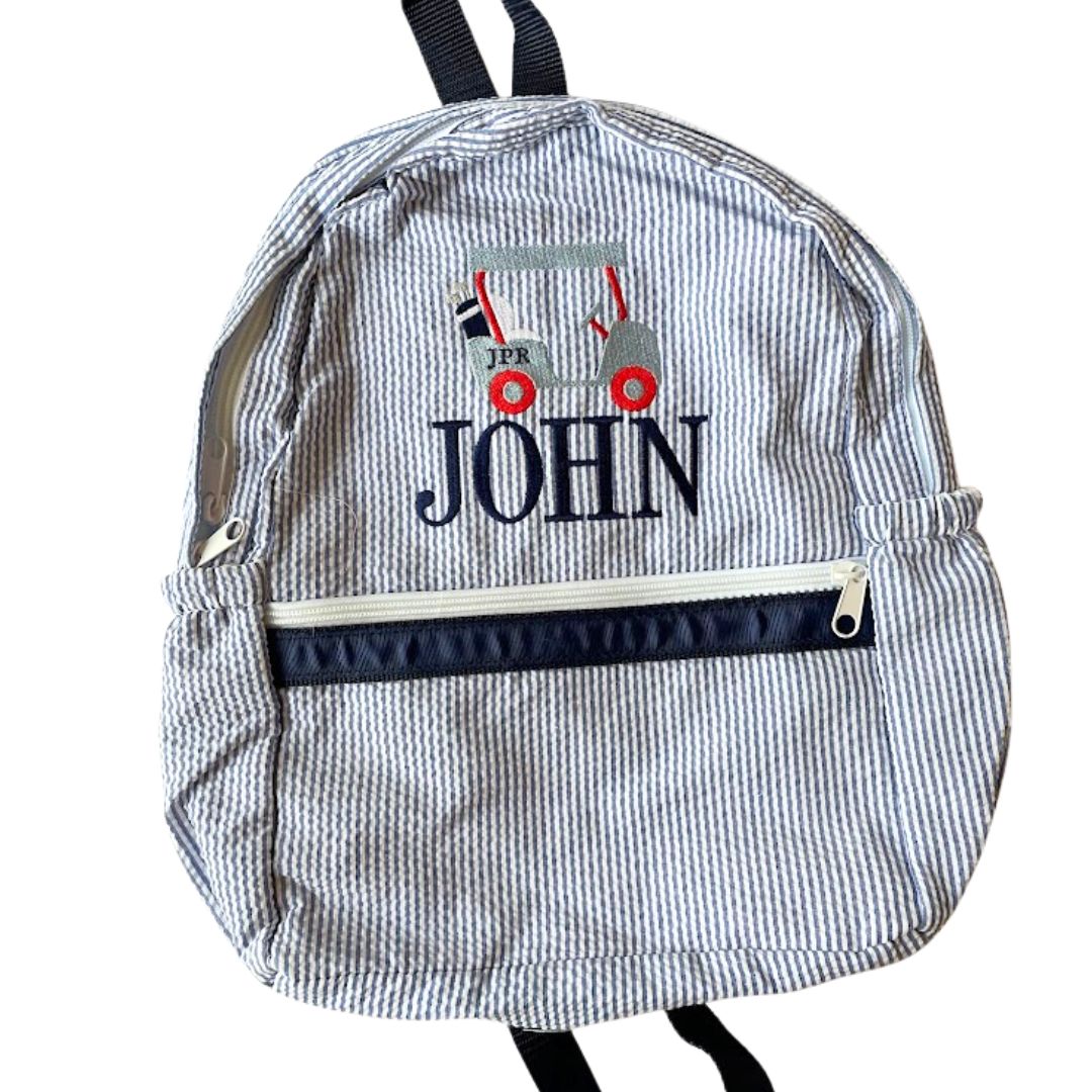 The John Golfcart Seersucker Backpack