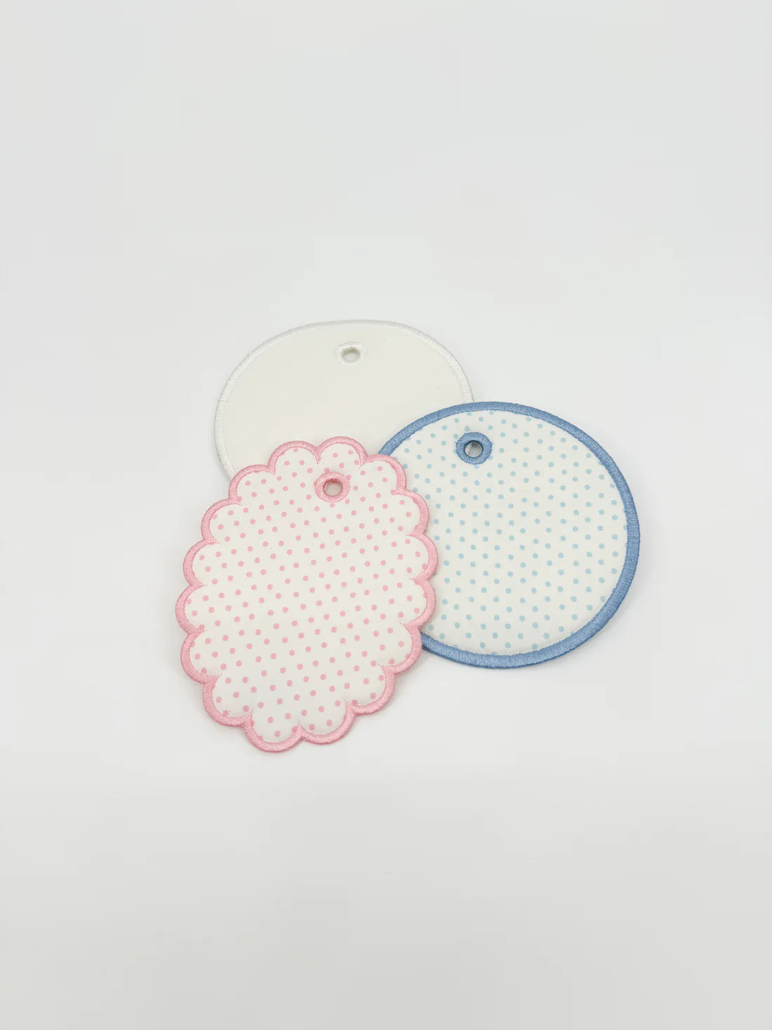 Scallop and Blue Circle Ornaments