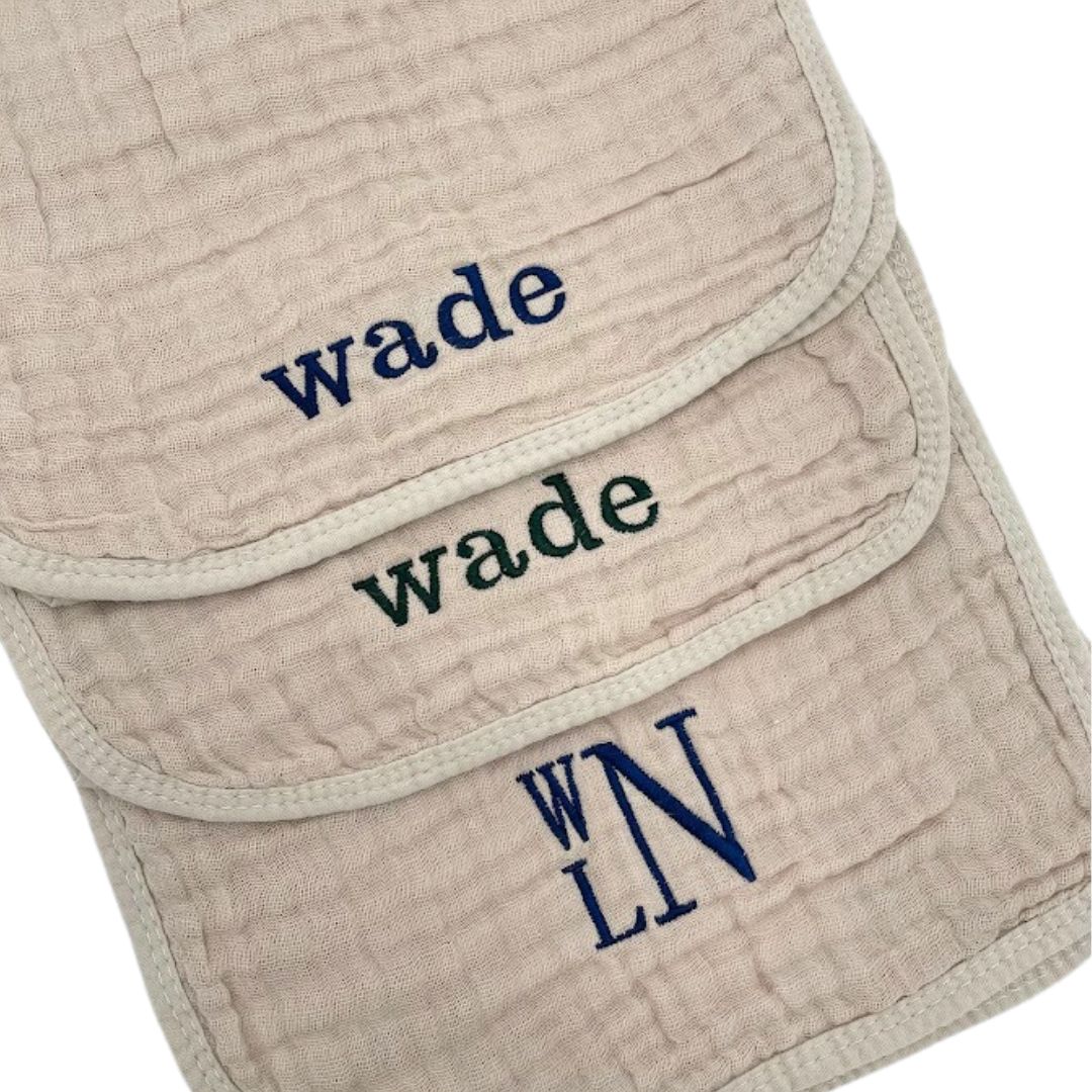 Custom Muslin Burp Cloth (Set of 3)