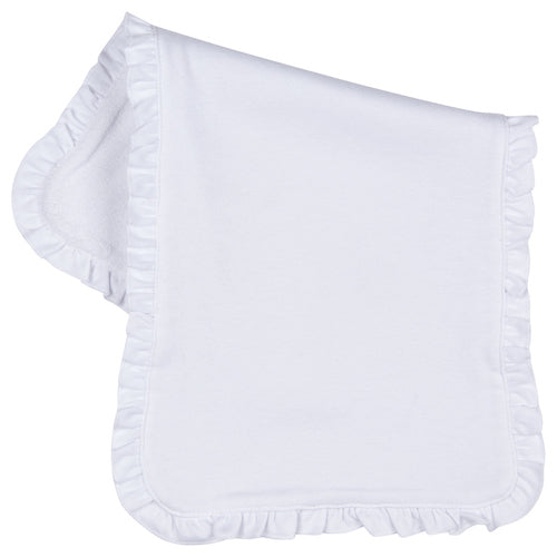 Custom Ruffle Trim Burp Cloth
