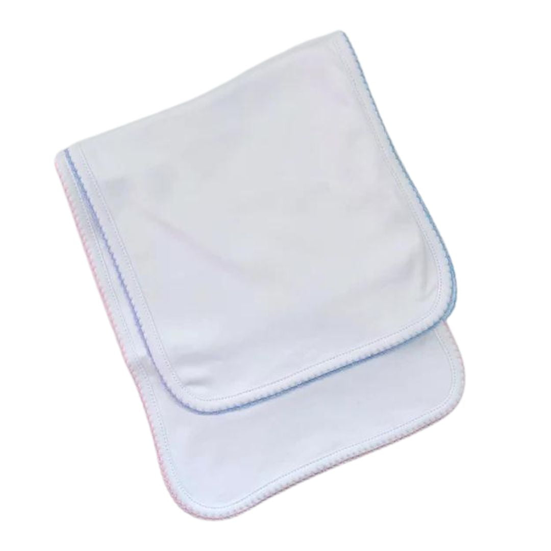 Custom Picot Trim Burp Cloth