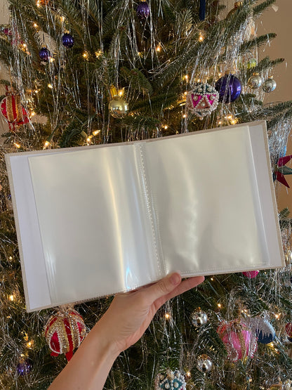 Linen Christmas Card Album Book