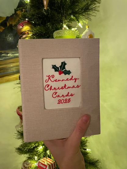 Linen Christmas Card Album Book