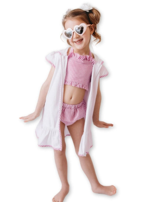 Girls Hooded Terry Swimsuit Coverup