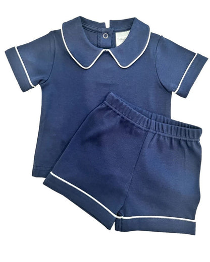 Piping Collared Short Set