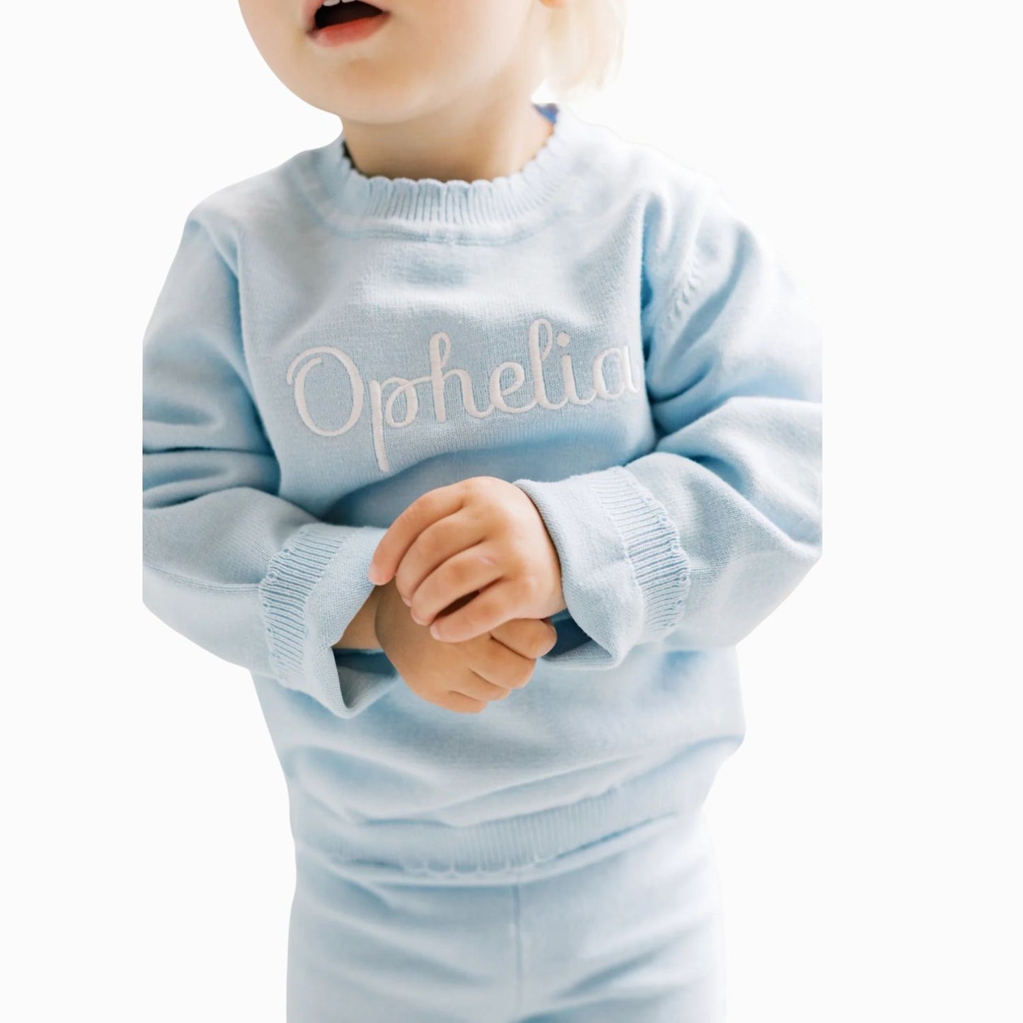 Scallop Organic Cotton Knit Set - OCTOBER TAT