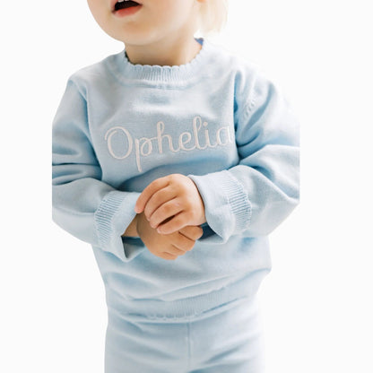 Scallop Organic Cotton Knit Set - OCTOBER TAT