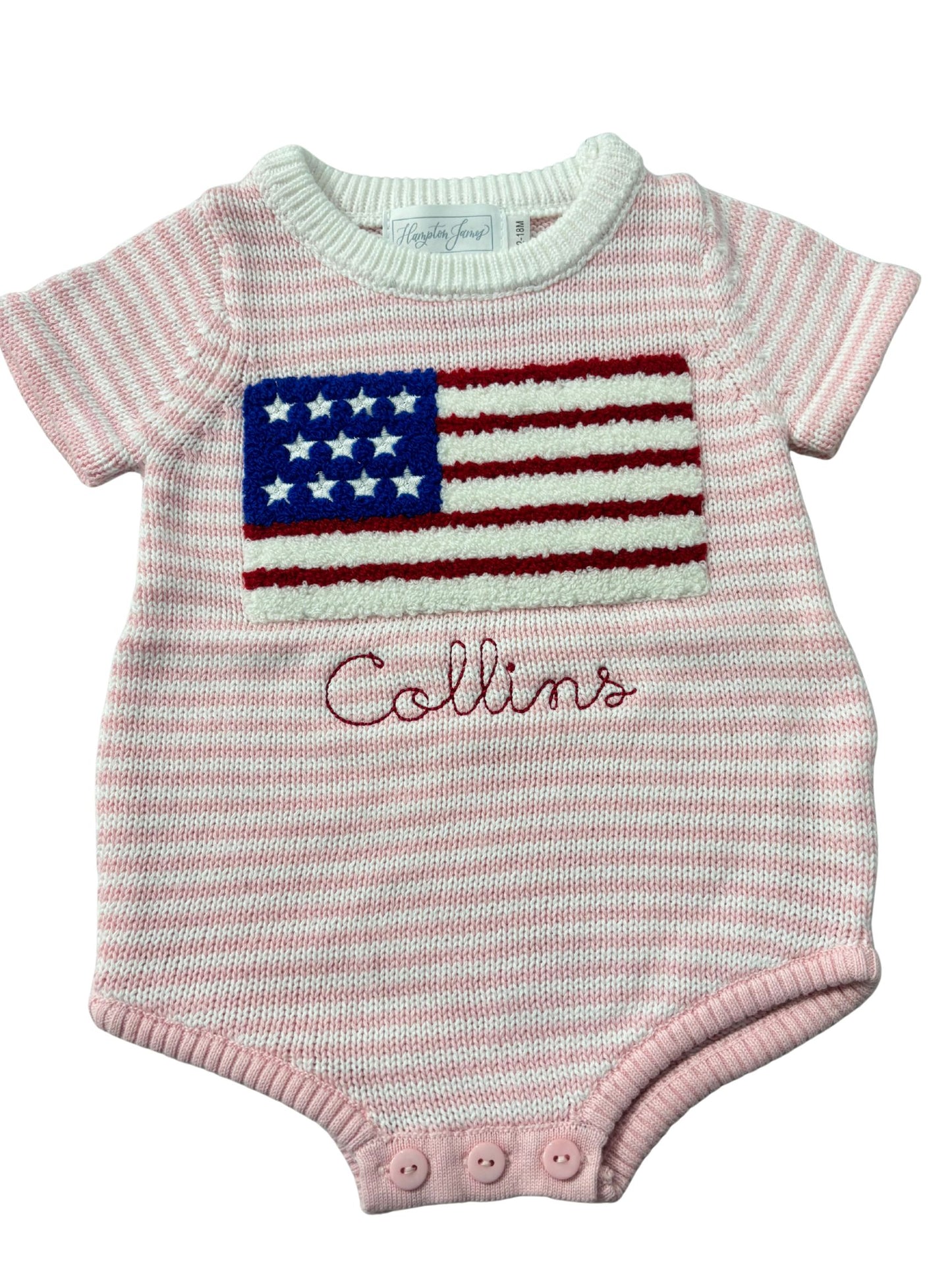 *June arrival* Freedom Flag Knit Bubble - Pink and Blue