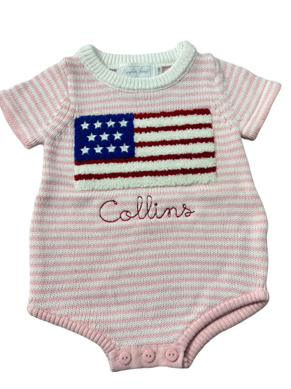 *June arrival* Freedom Flag Knit Bubble - Pink and Blue