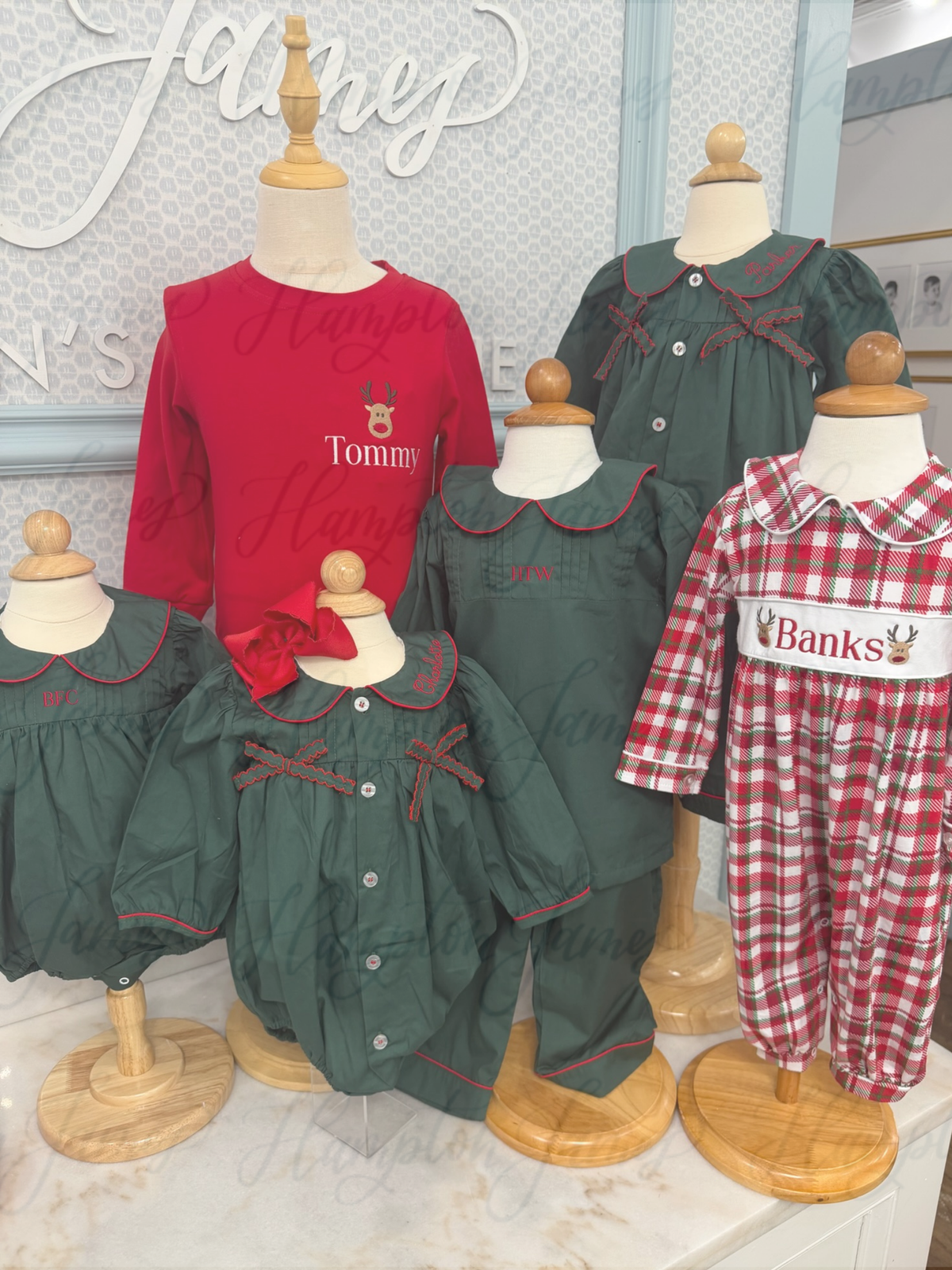 Red & Christmas Check Pant Set