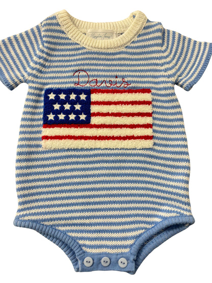 *June arrival* Freedom Flag Knit Bubble - Pink and Blue