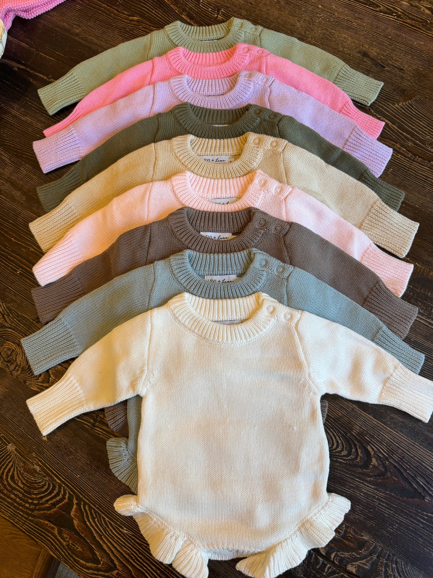 Long Sleeve Knit Ruffle Romper