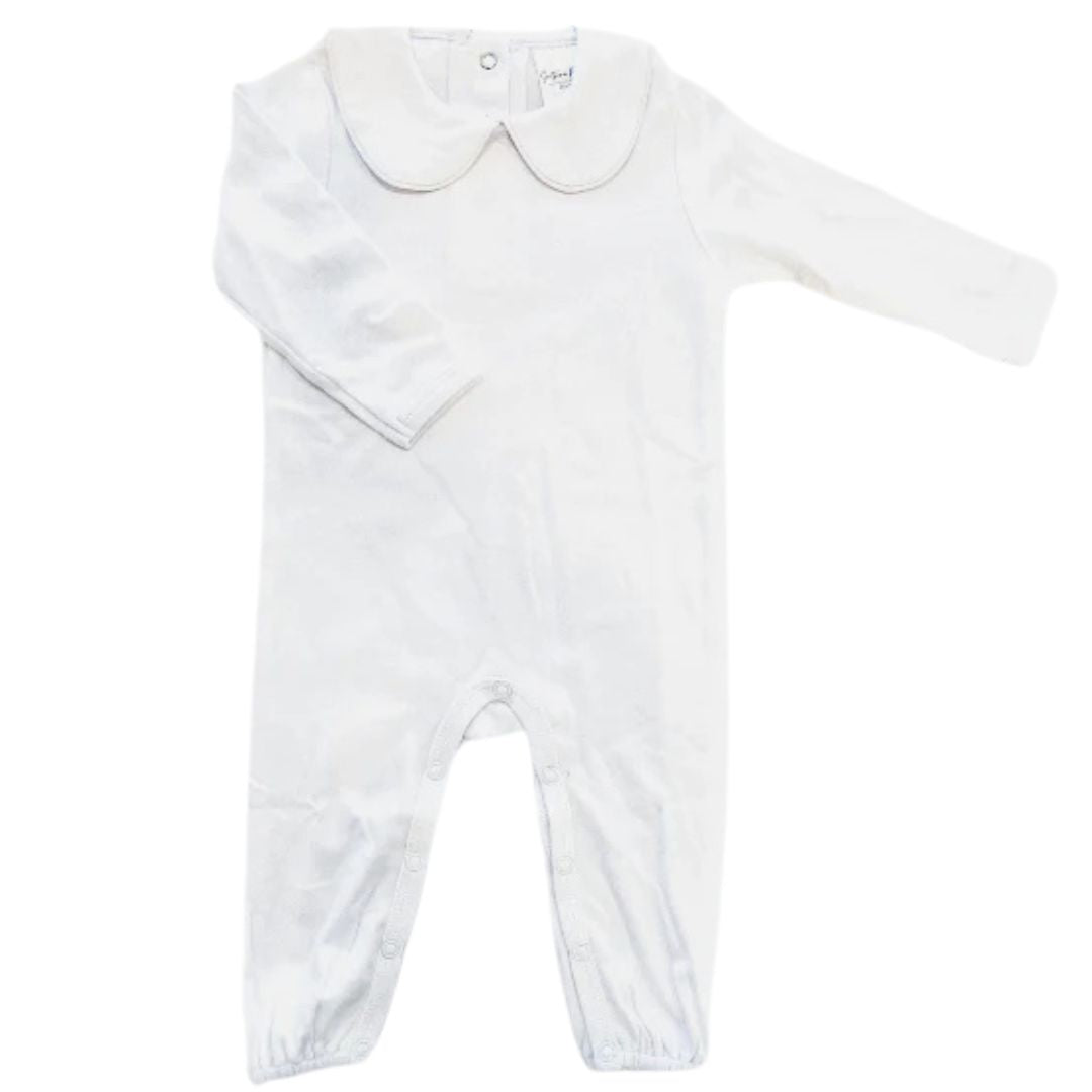 Valentines Boys Piped Edge Collared Romper