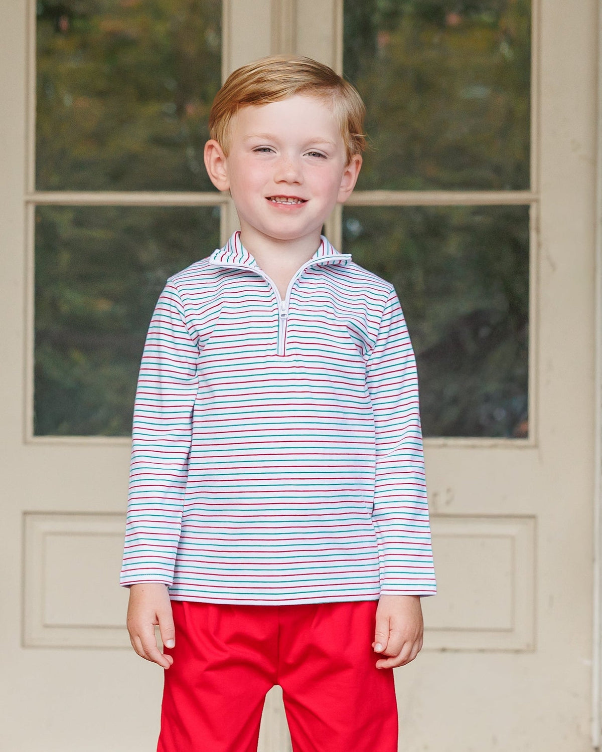 Christmas Candy Stripe Evan Pullover + Knit Red Pants