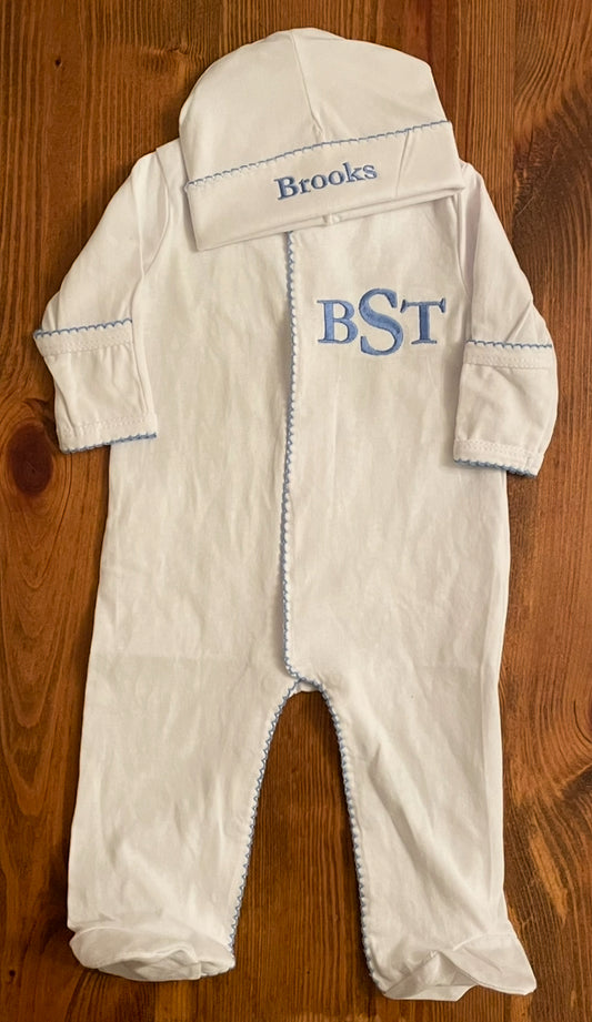 The Brooks Picot Trim Footie Set