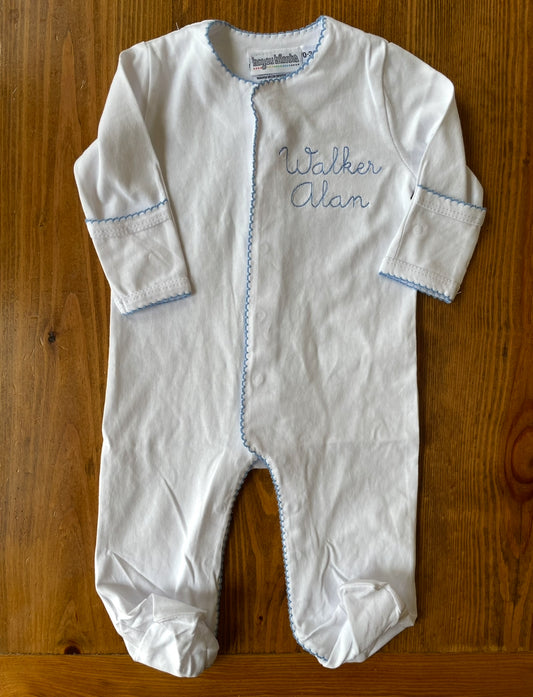 The Walker Picot Trim Footie Set