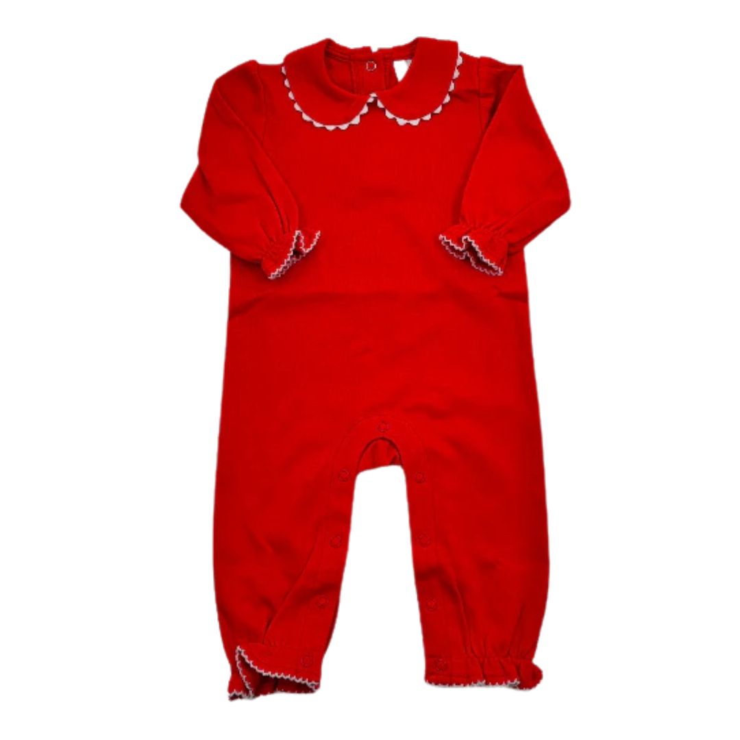 *Pre-Order* Girls Ric-Rac Collared Romper