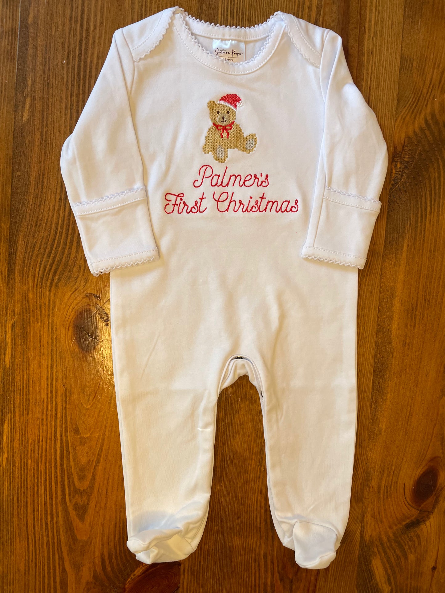 Christmas Picot Trim Proper Footie