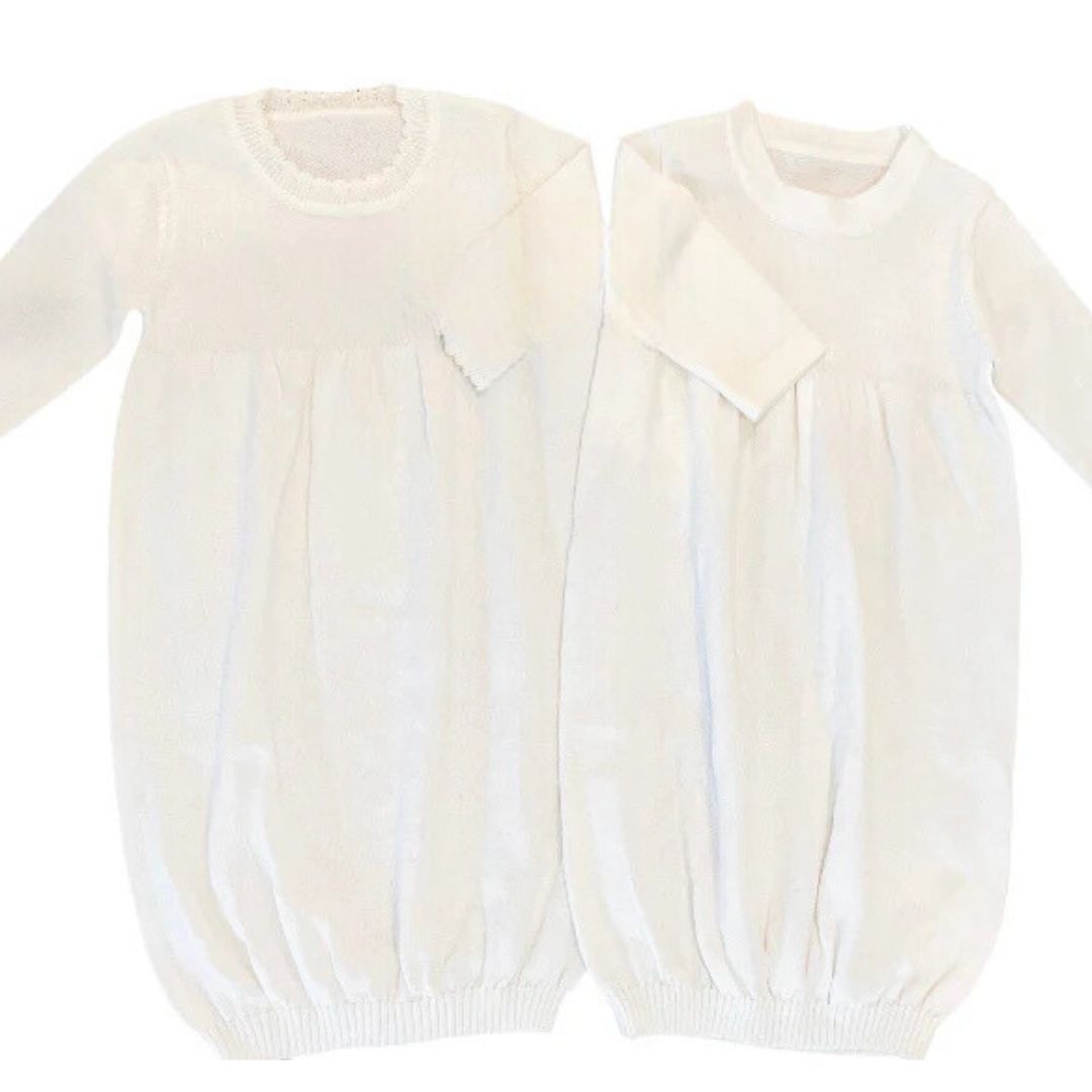 Knit Boy and Girl Newborn Gown