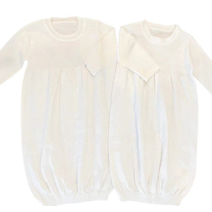 Knit Boy and Girl Newborn Gown