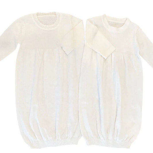 Knit Boy and Girl Newborn Gown