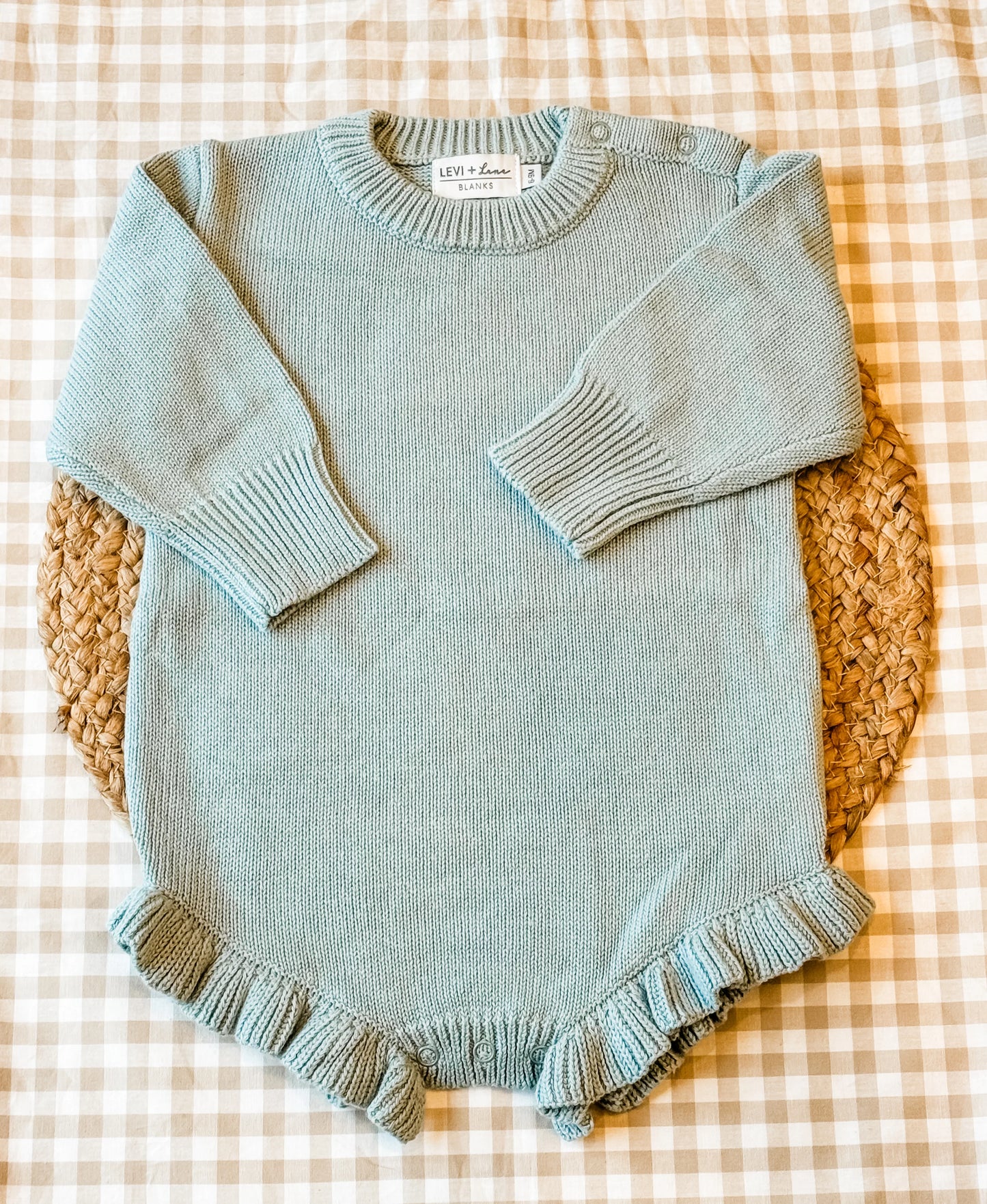 Long Sleeve Knit Ruffle Romper