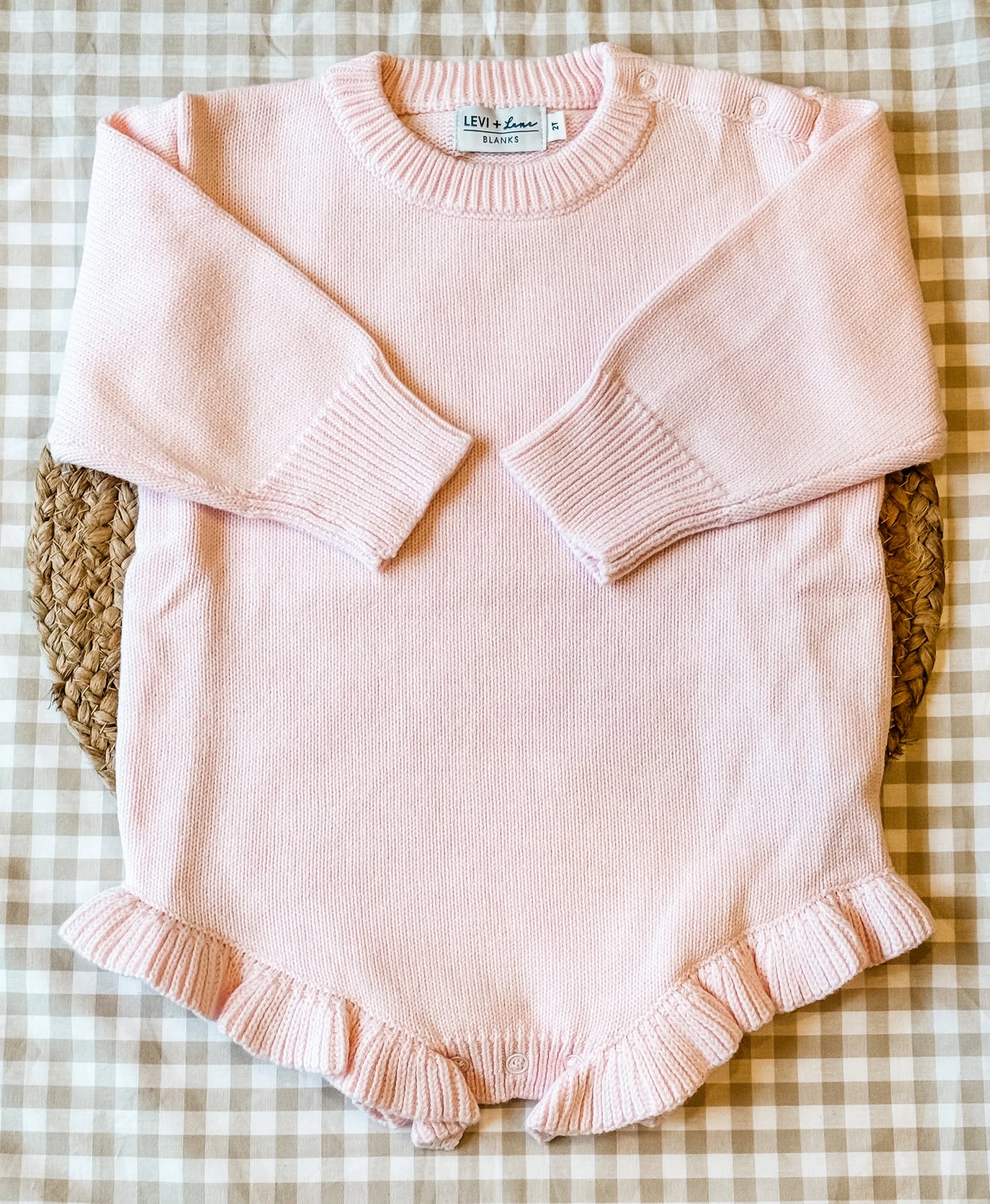 Long Sleeve Knit Ruffle Romper