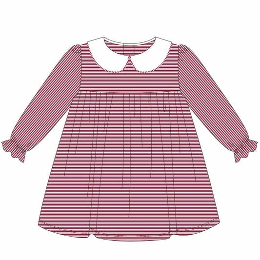 Lottie Dress- Red Stripe