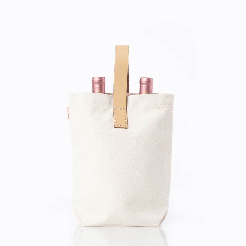 Leather-Grip Wine Carrier for Two Bottles