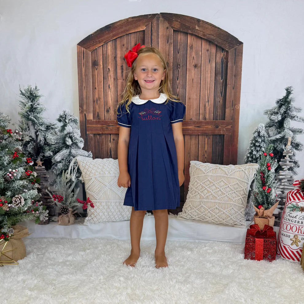 Christmas Corduroy Pleated Dress