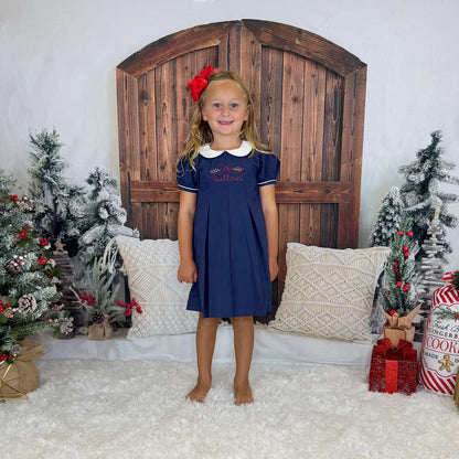 Christmas Corduroy Pleated Dress
