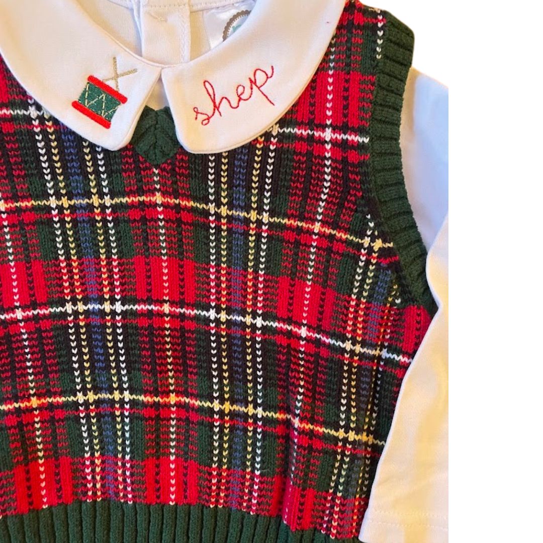 Christmas Boys Peter Pan Collar Shirt and Bodysuits