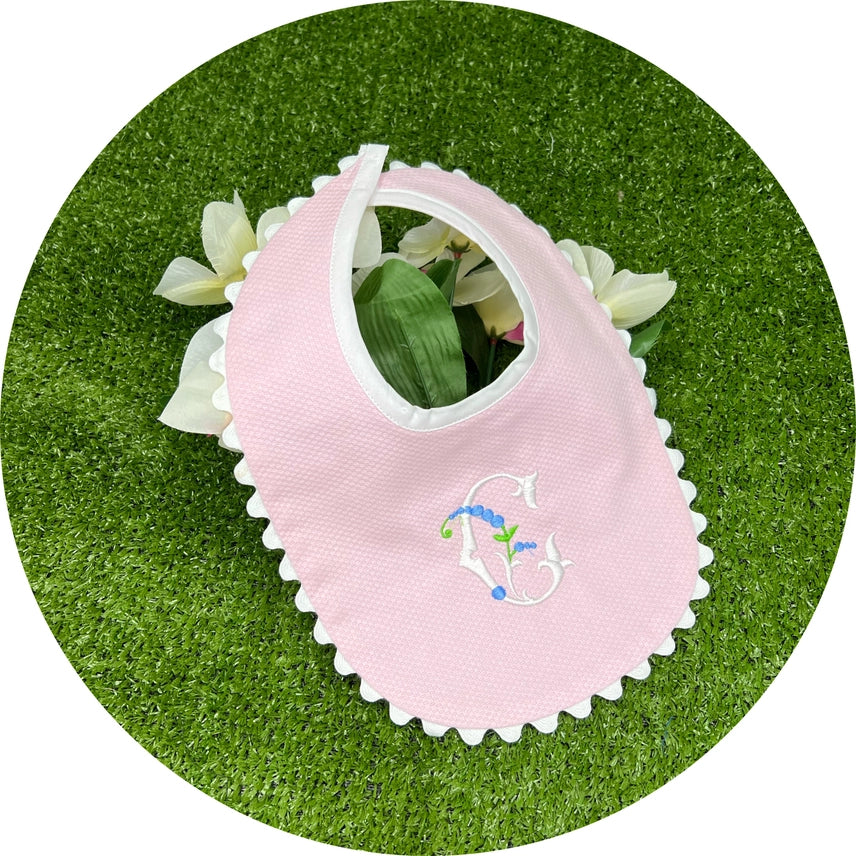 Custom Pique Ric Rac Baby Bib