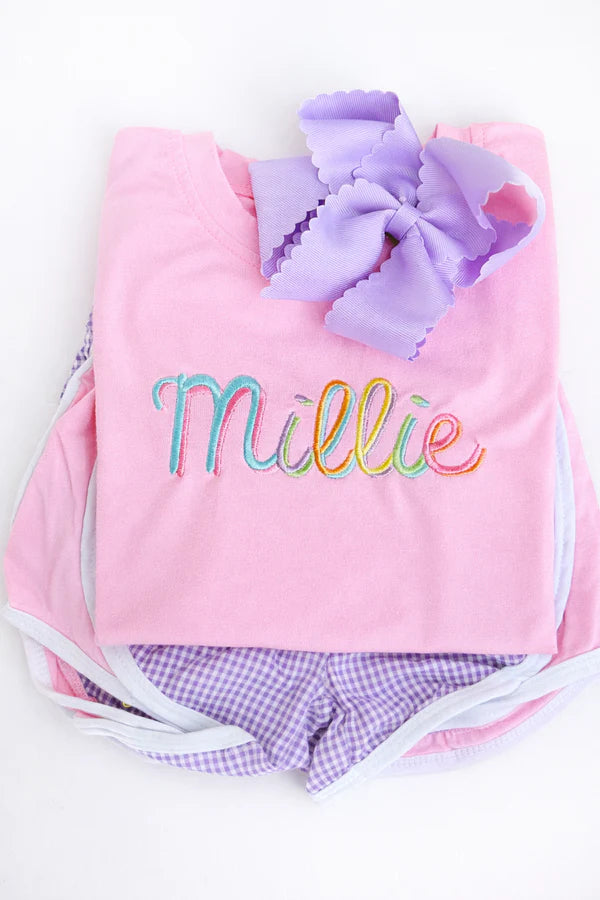 *Mid May Pre-Order* Pink and Purple Seersucker Shorts