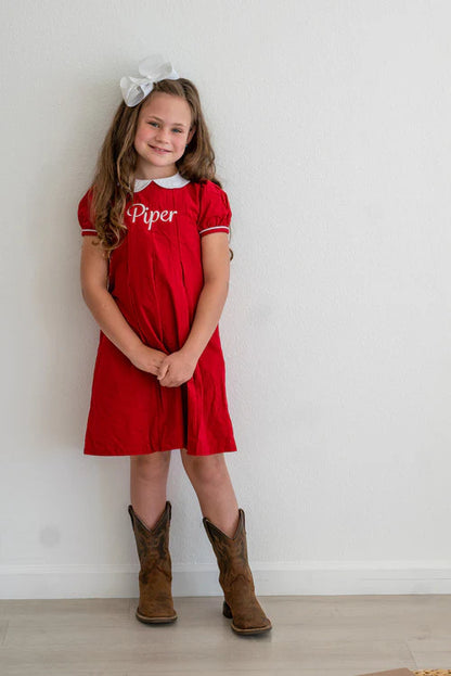 Christmas Corduroy Pleated Dress