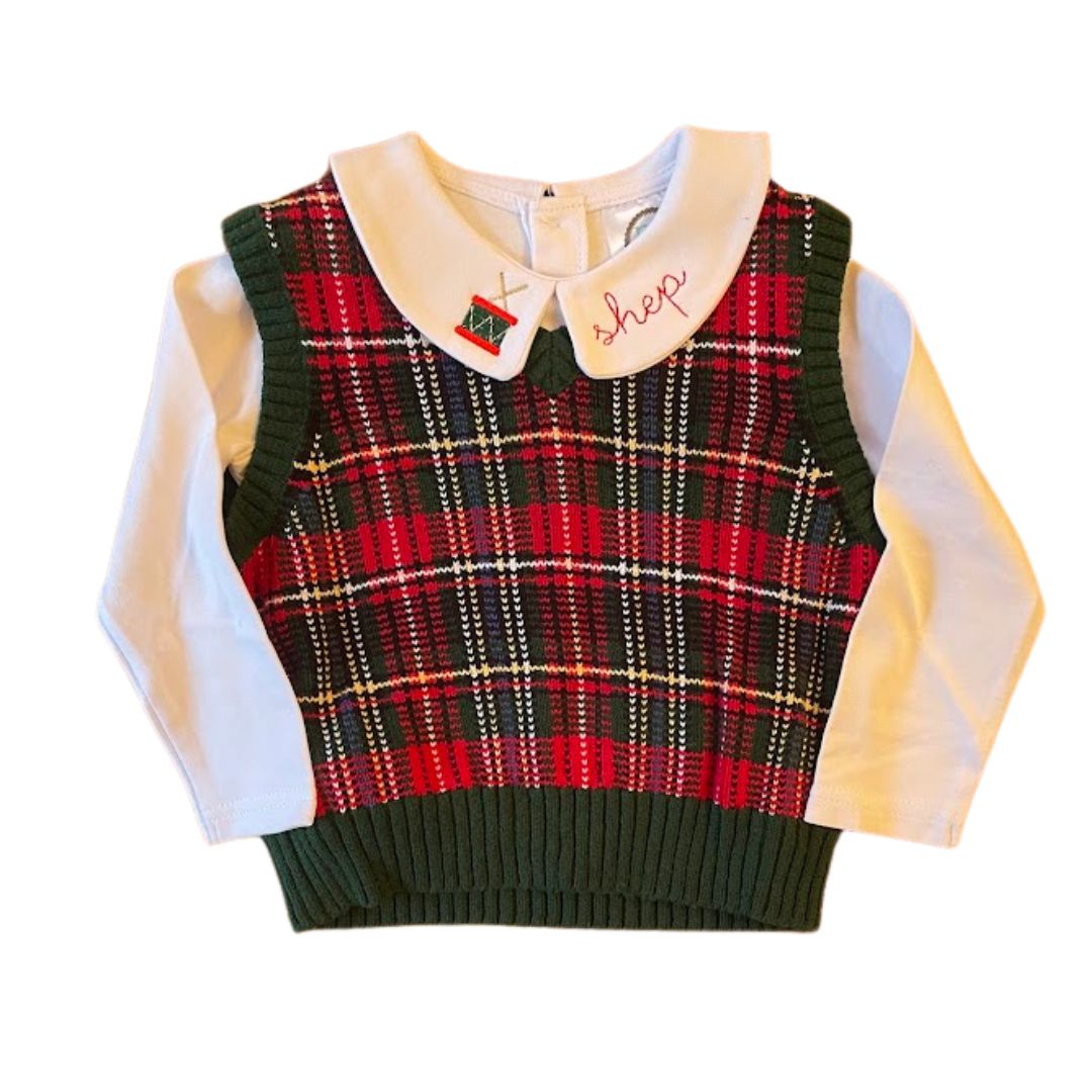 Christmas Boys Peter Pan Collar Shirt and Bodysuits