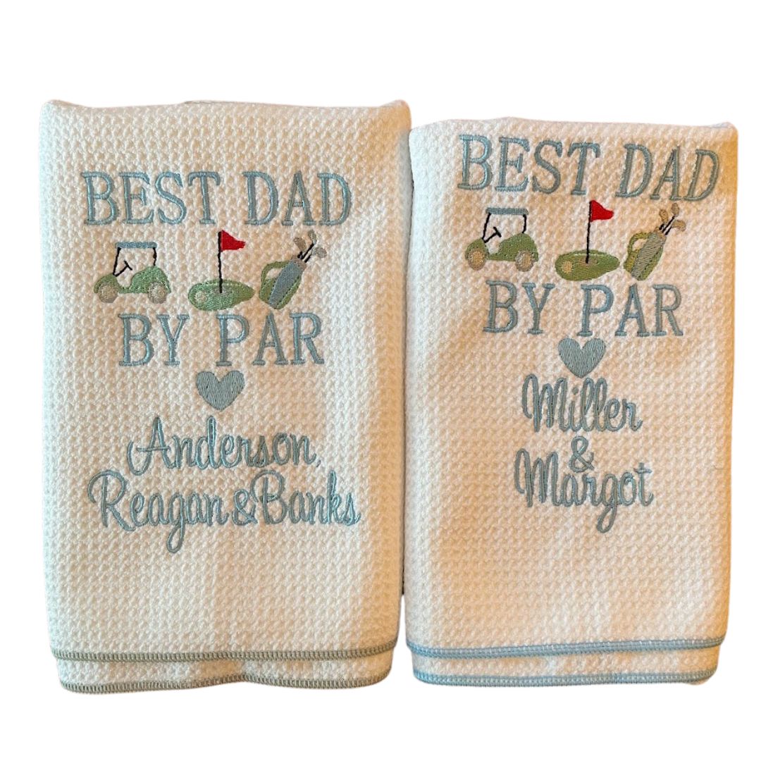 Father's Day Golf Large Microfiber Towel - Blue Edge