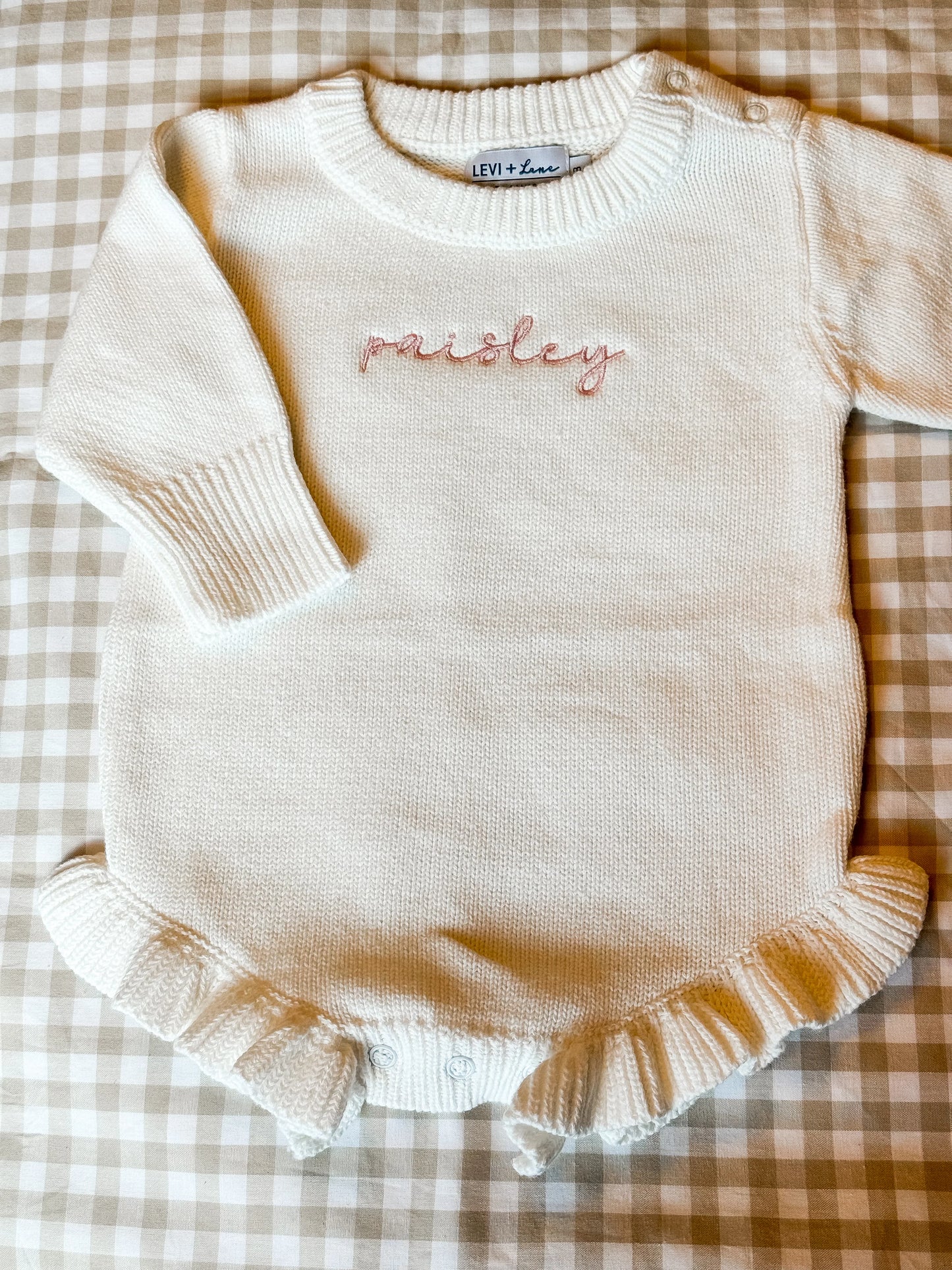 Long Sleeve Knit Ruffle Romper