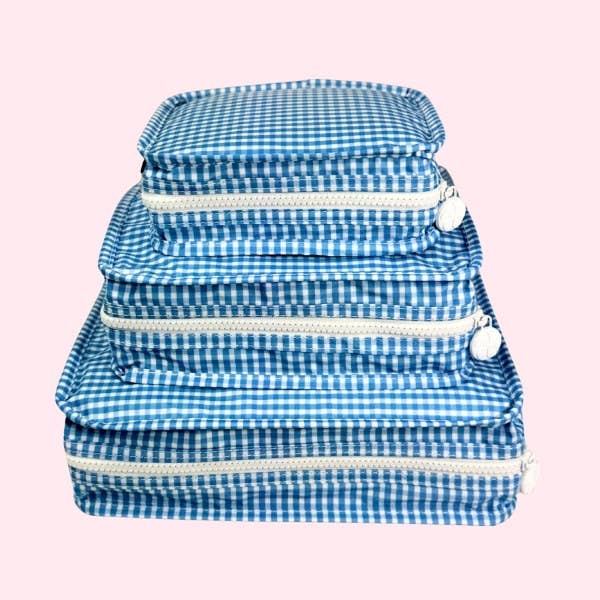 Wipeable Baby Blue Gingham Stacking Set