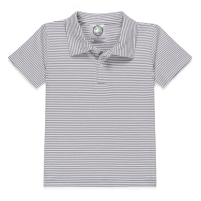 Valentines Stripe Boys Collared SS Shirt