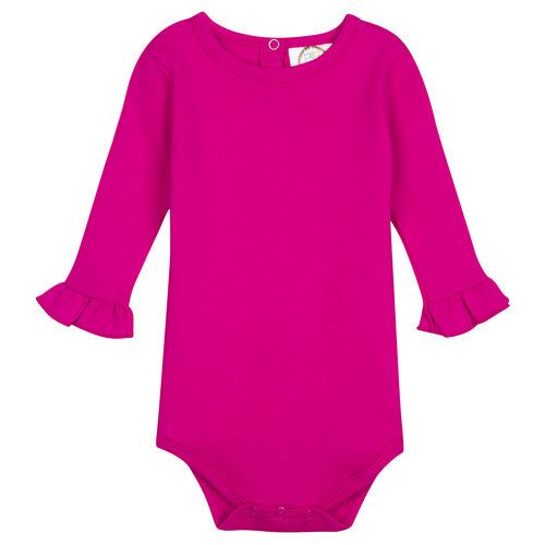 Valentines Girls Long Sleeve Ruffle Onesie