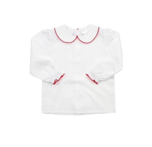 Valentines Picot Trim Woven Shirt